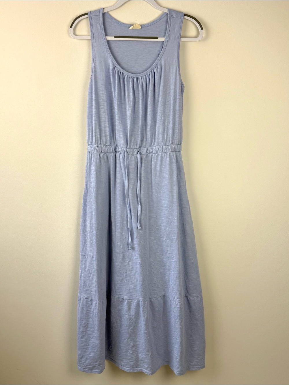 Pact Organic Cotton Relaxed Slub Tank Maxi Dress Light Blue Periwinkle - Picture 2 of 9